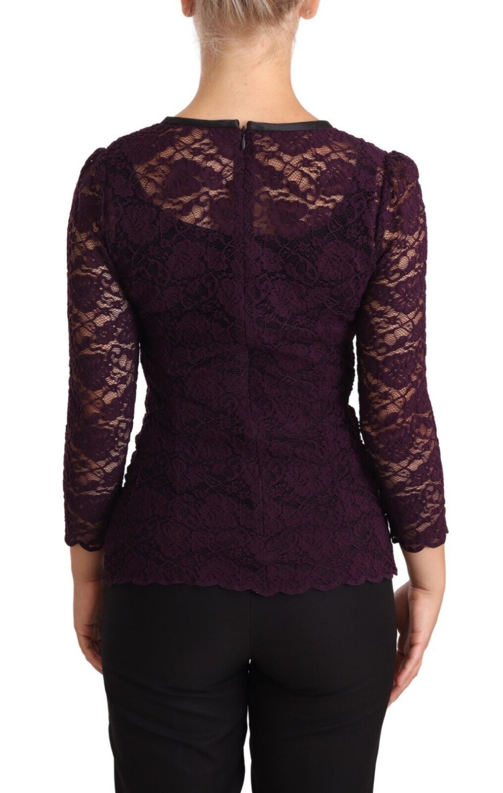 Elegant Sheer Lace Long Sleeve Blouse - ventzia