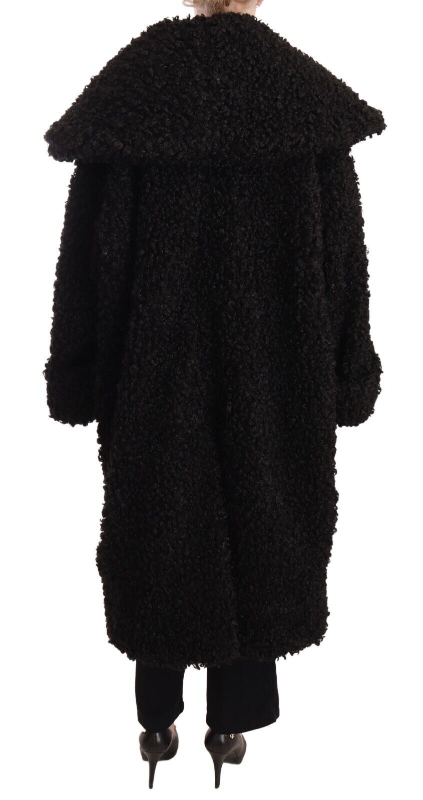 Elegant Black Fur Cape Trench Coat - ventzia