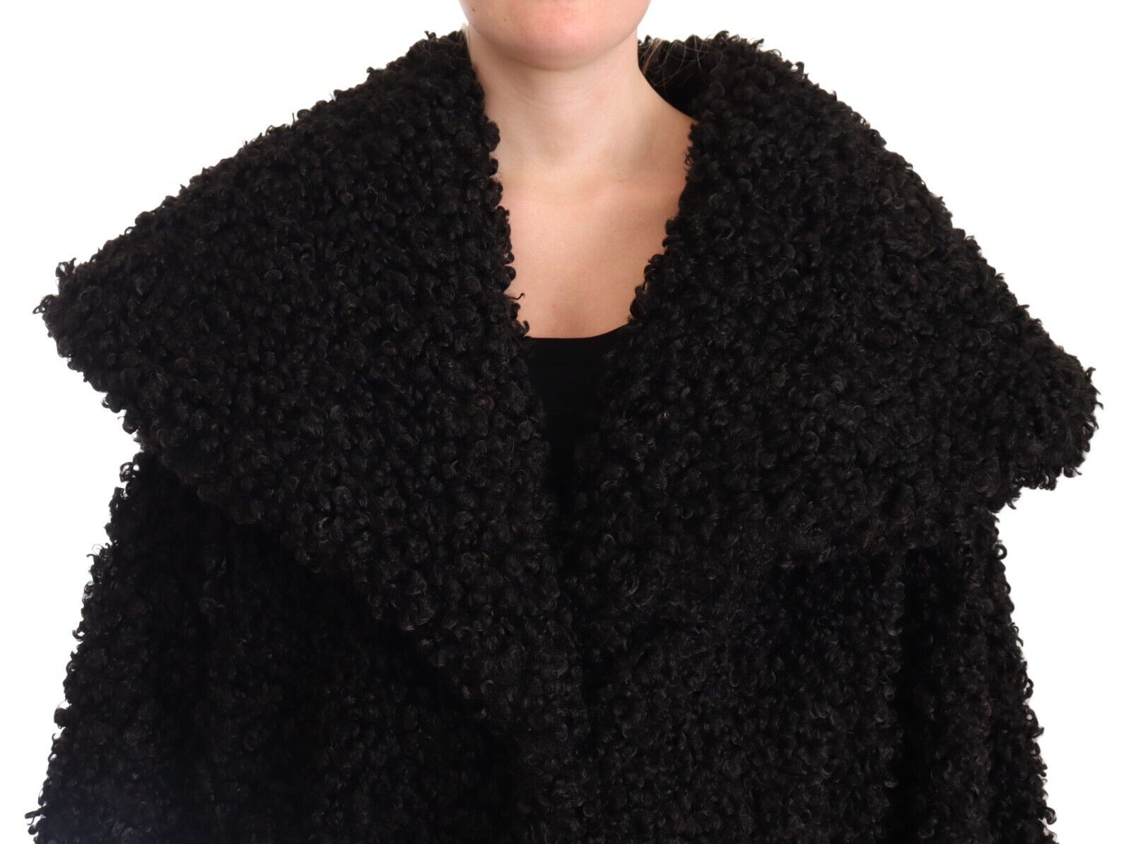Elegant Black Fur Cape Trench Coat - ventzia