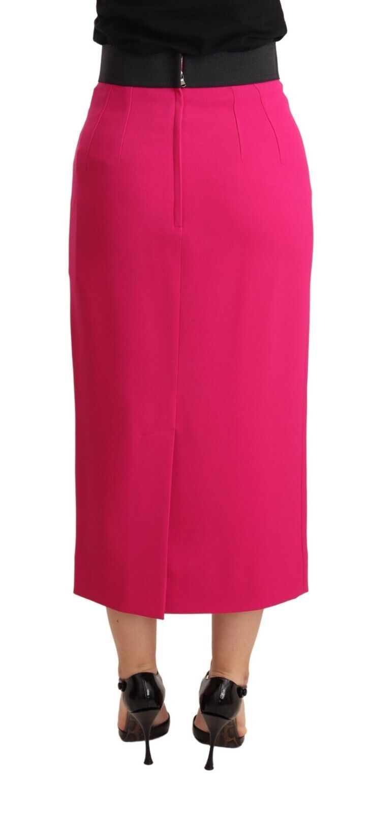 Elegant High-Waisted Pencil Skirt in Pink - ventzia