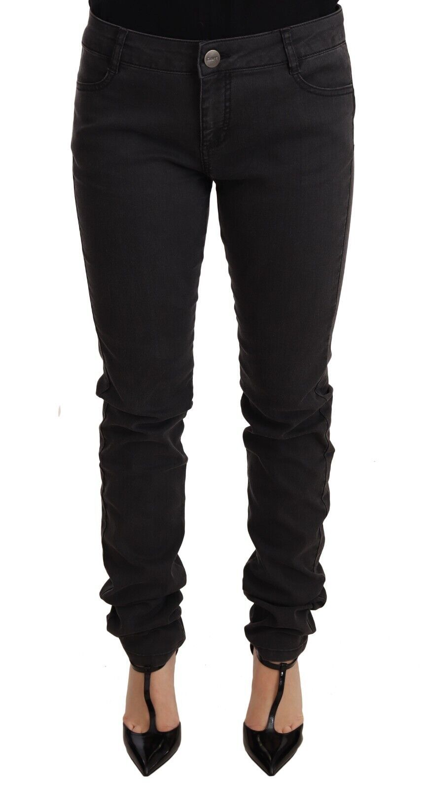 Chic Mid Waist Skinny Black Denim - ventzia