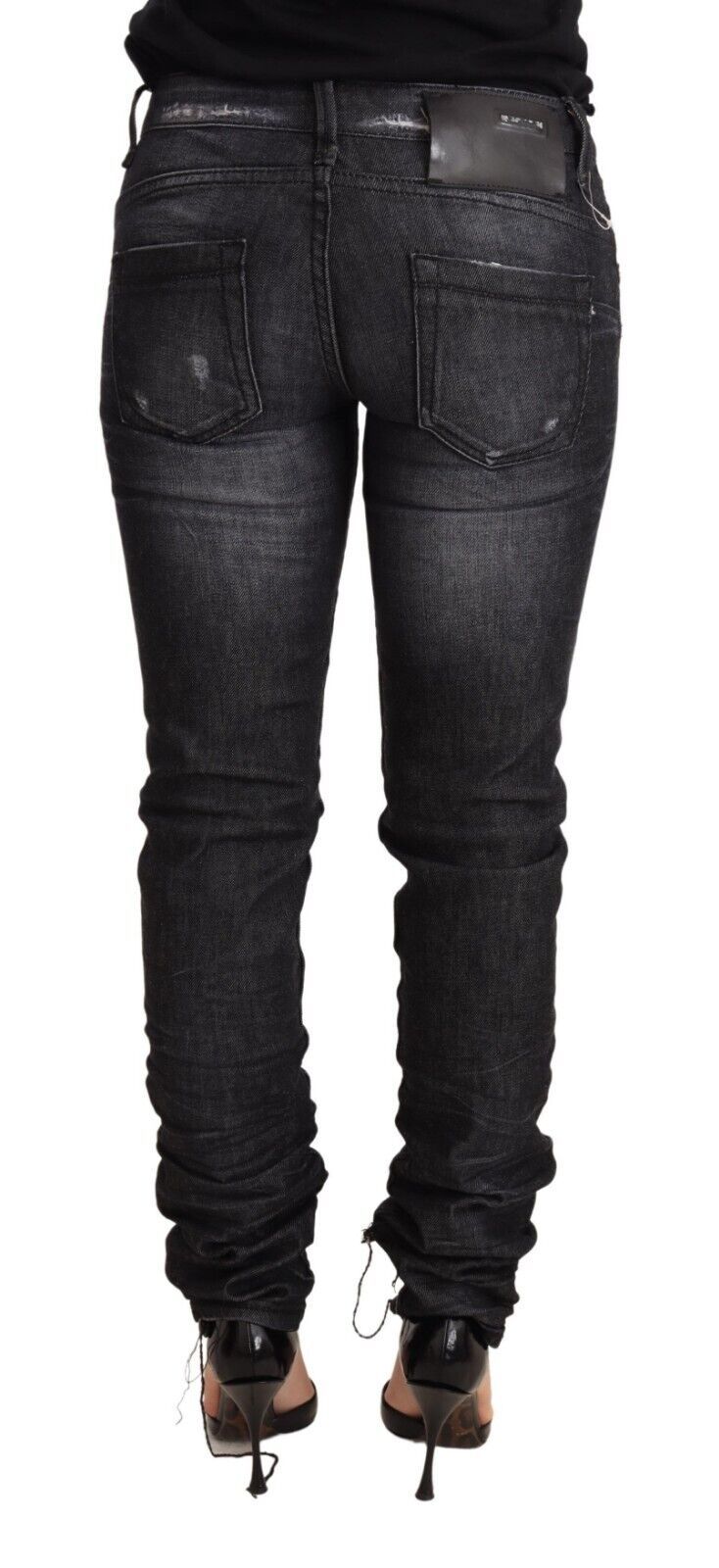 Elegant Low Waist Skinny Black Denim - ventzia