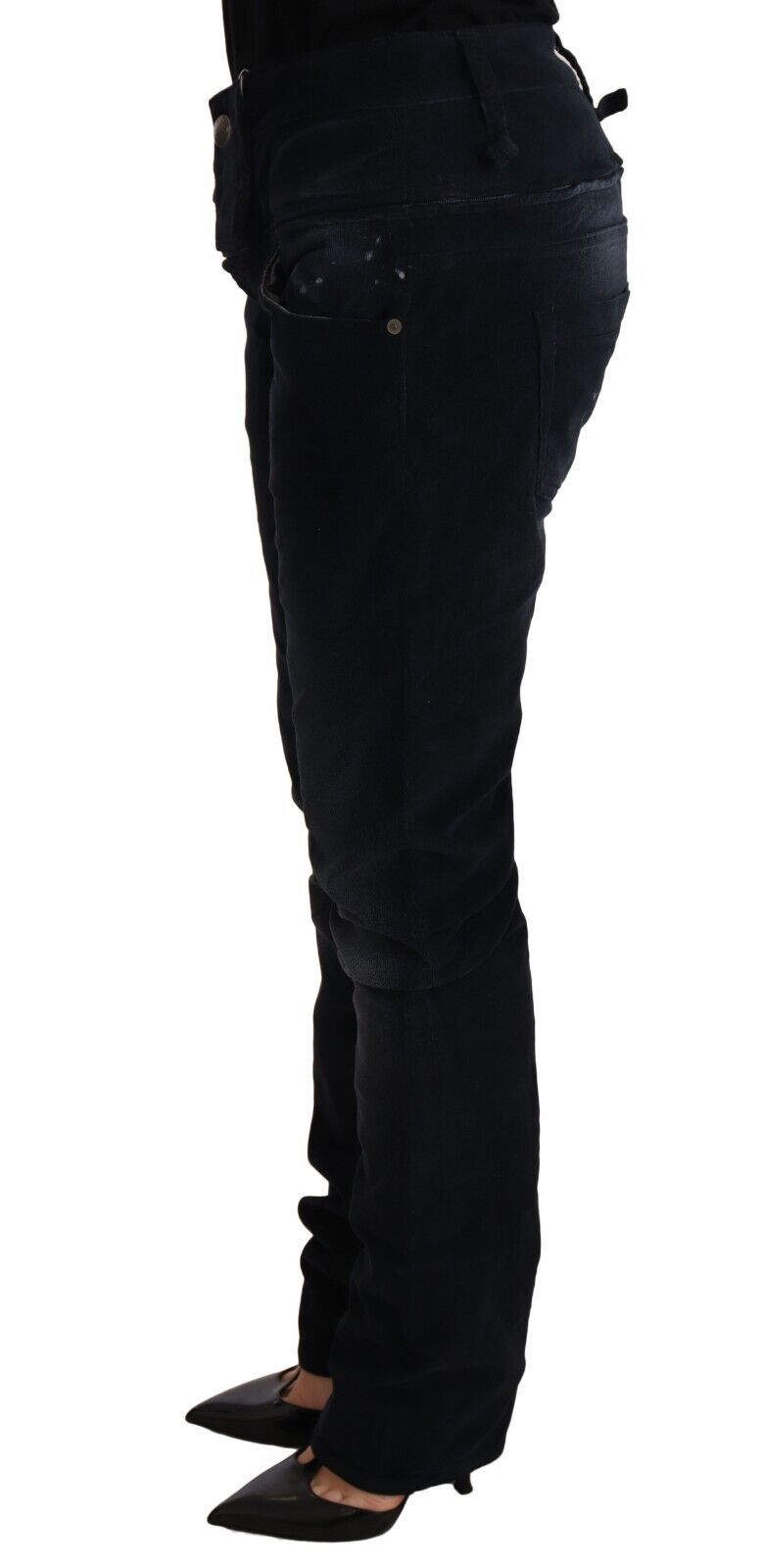 Elegant Dark Blue Slim-Fit Denim - ventzia
