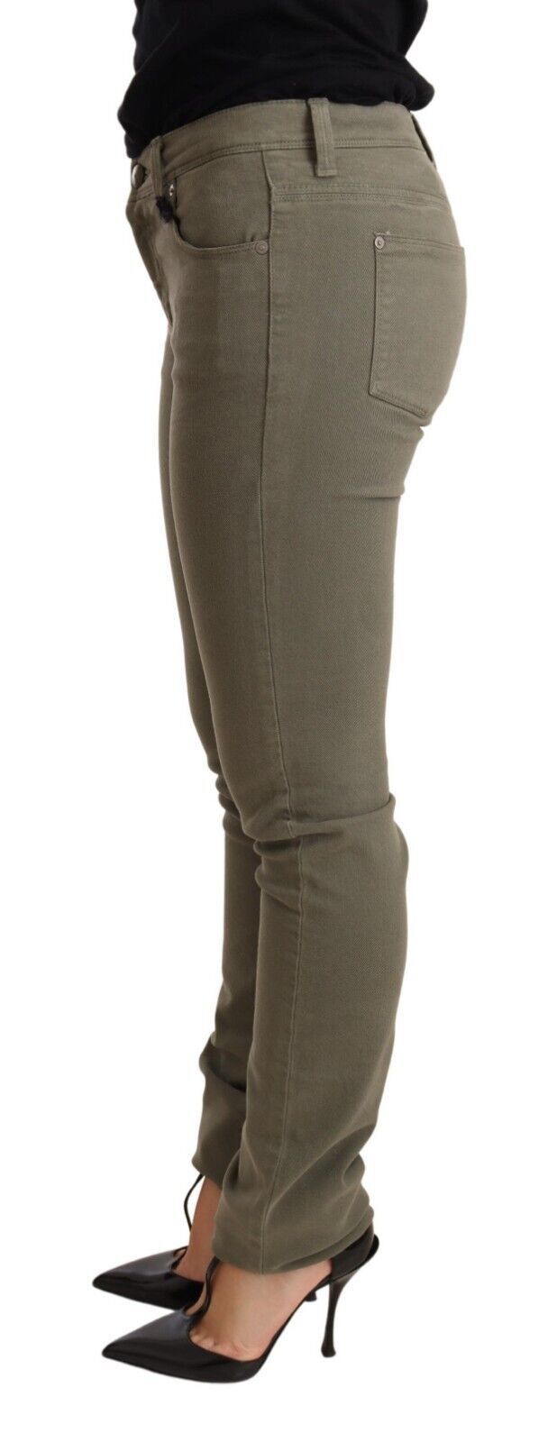 Chic Green Low Waist Skinny Jeans - ventzia