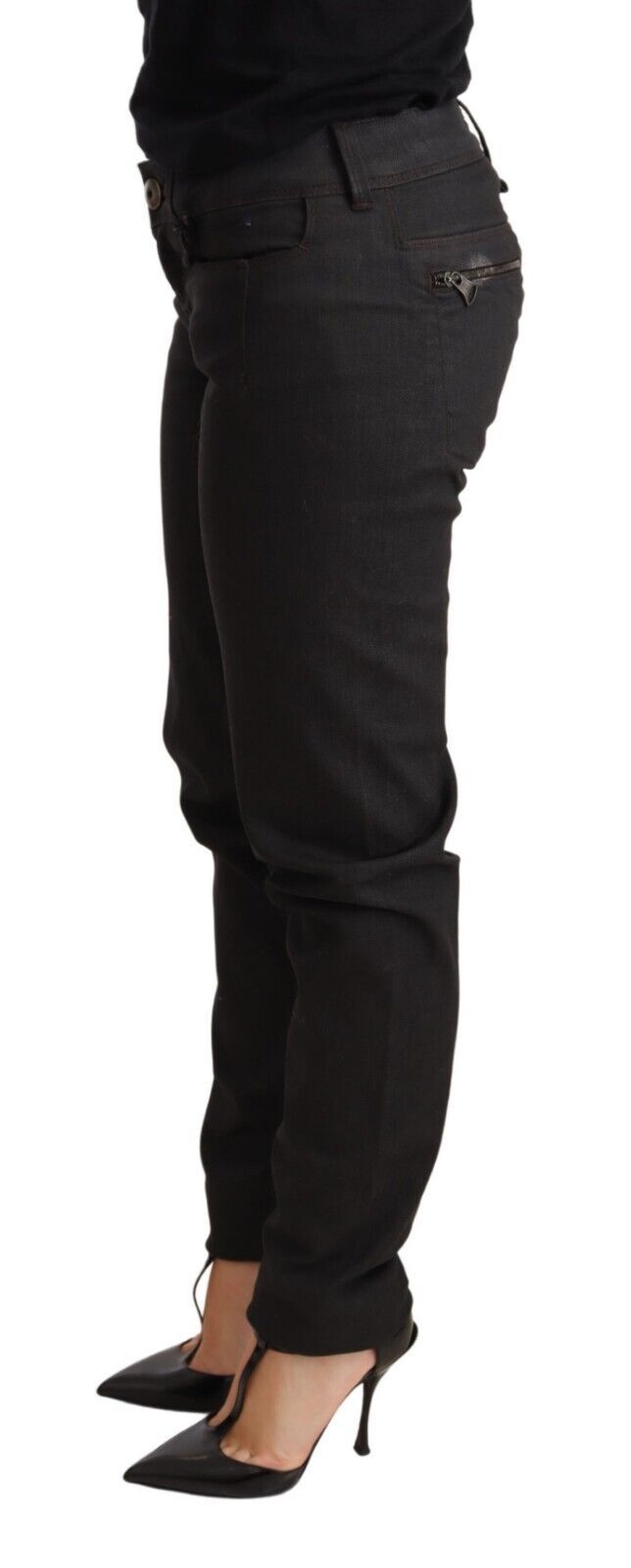 Chic Black Low Waist Skinny Jeans - ventzia