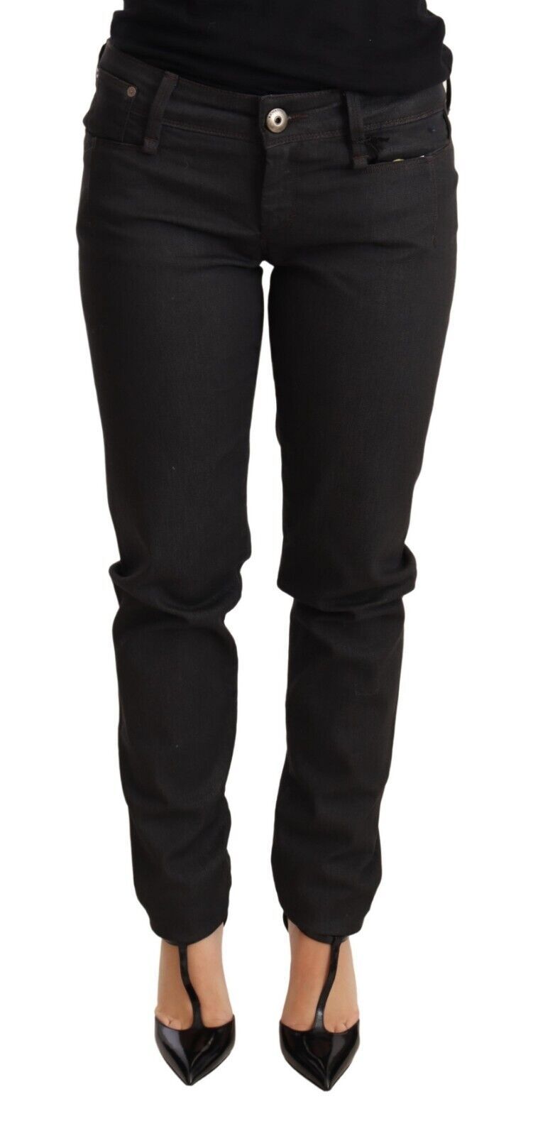 Chic Black Low Waist Skinny Jeans - ventzia