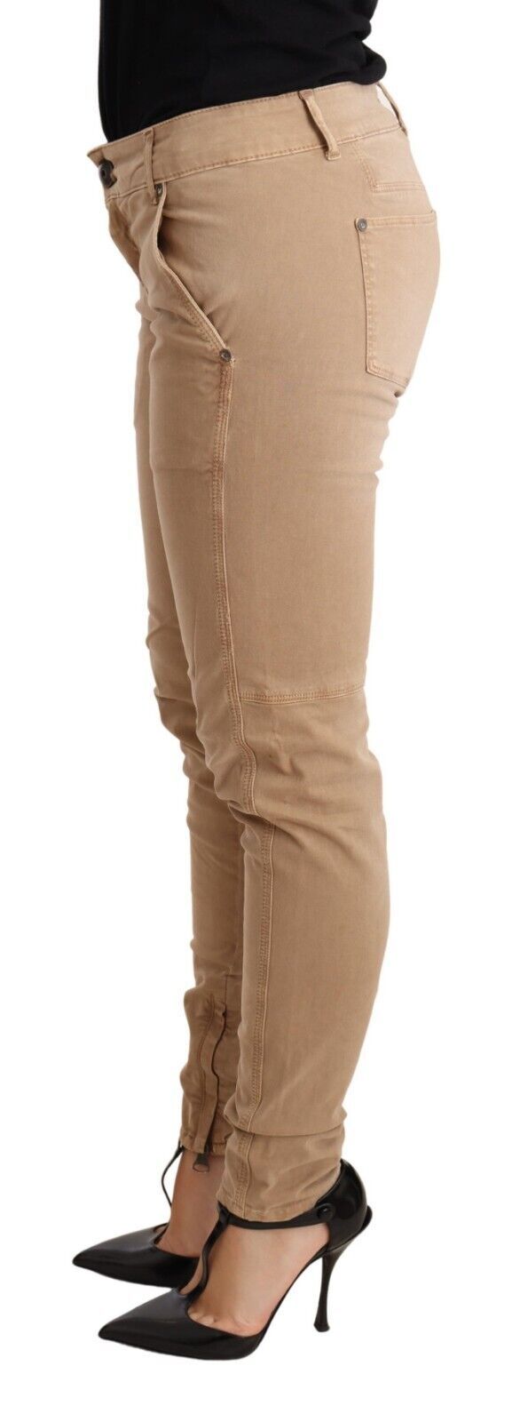 Chic Low Waist Skinny Cotton Trousers - ventzia