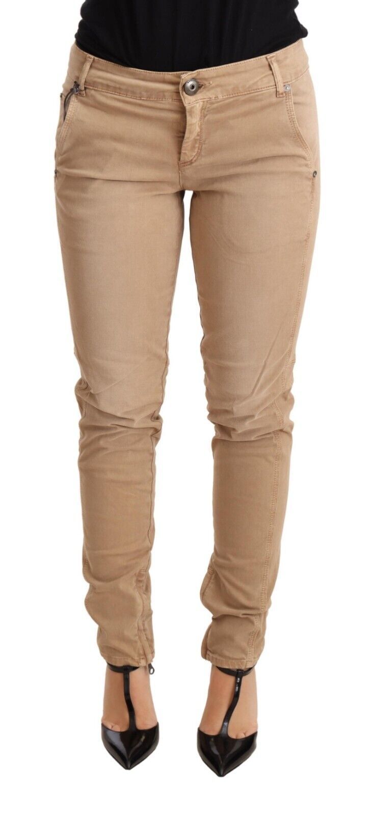 Chic Low Waist Skinny Cotton Trousers - ventzia