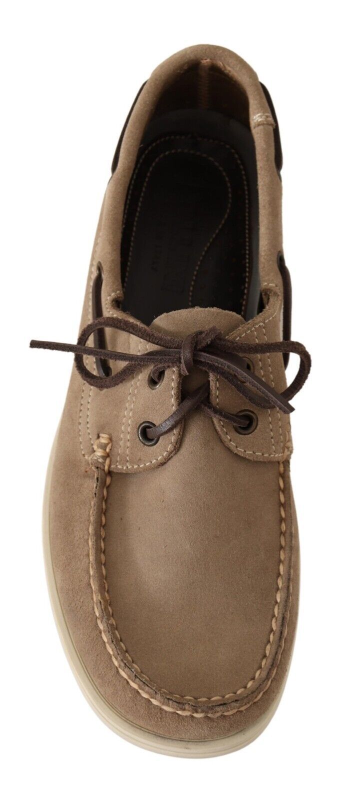 Elegant Beige Suede Moccasins for the Discerning Gentleman - ventzia