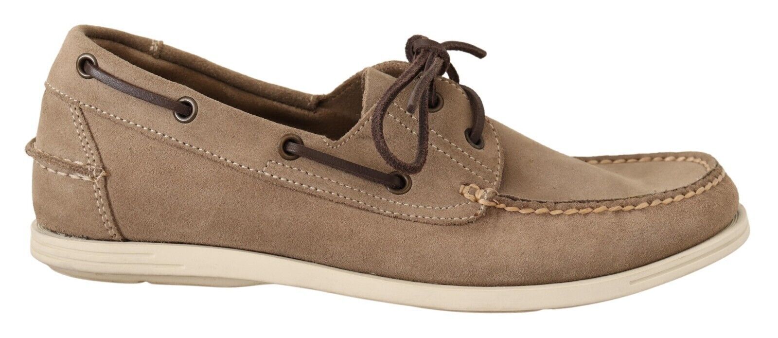 Elegant Beige Suede Moccasins for the Discerning Gentleman - ventzia