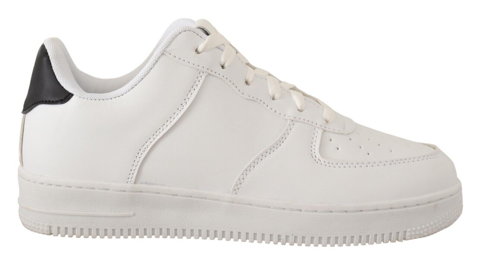 White Leather Perforated Lace Up Sneakers Casual Men Shoes - ventzia