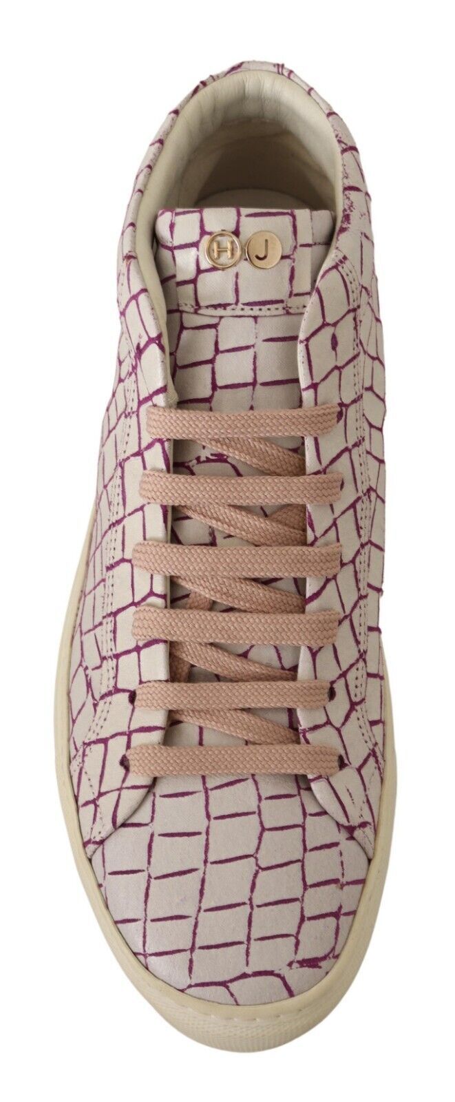 Chic White & Burgundy Mid-Cut Leather Sneakers - ventzia