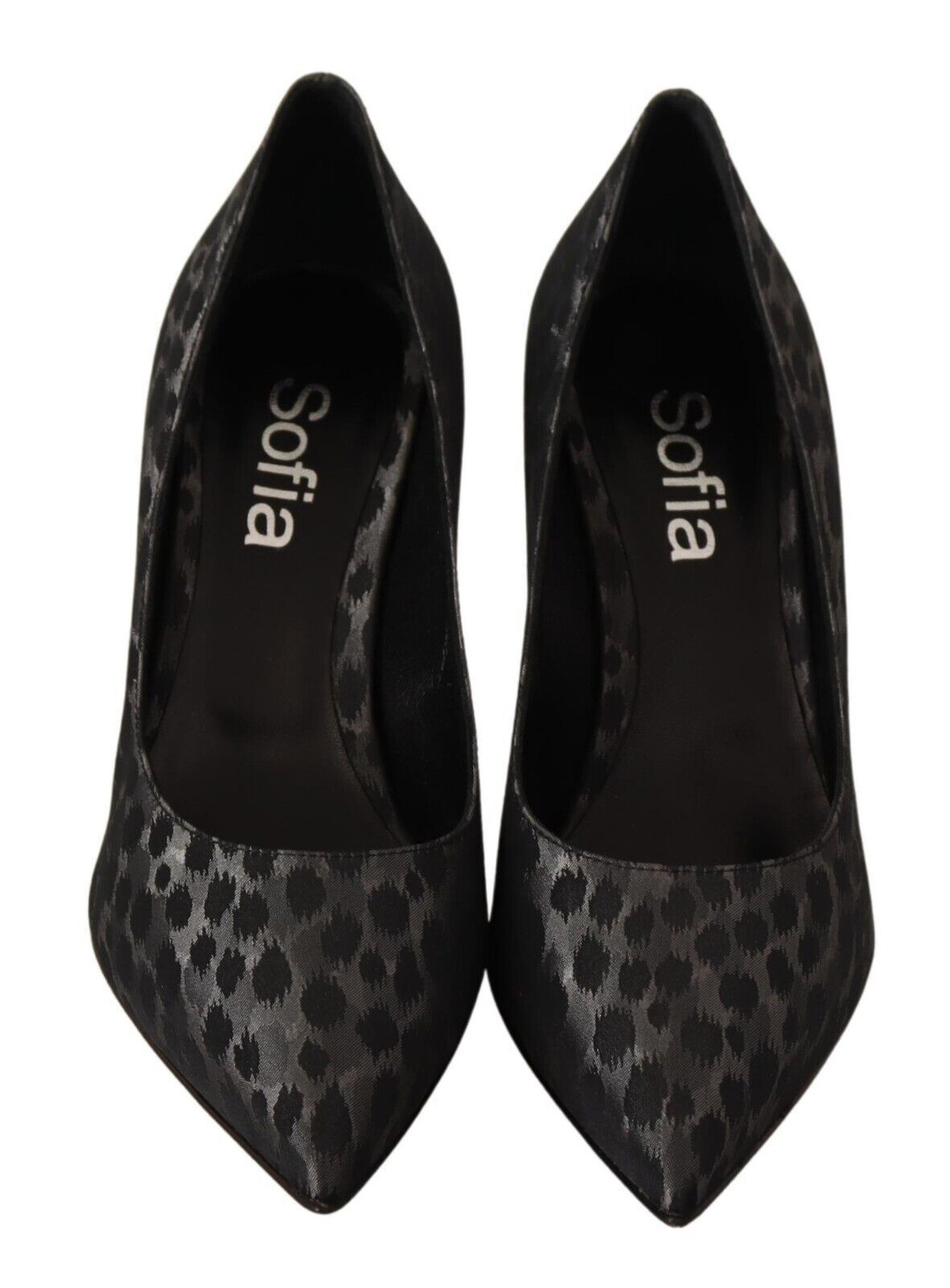 Elegant Black Leopard Print Leather Heels - ventzia