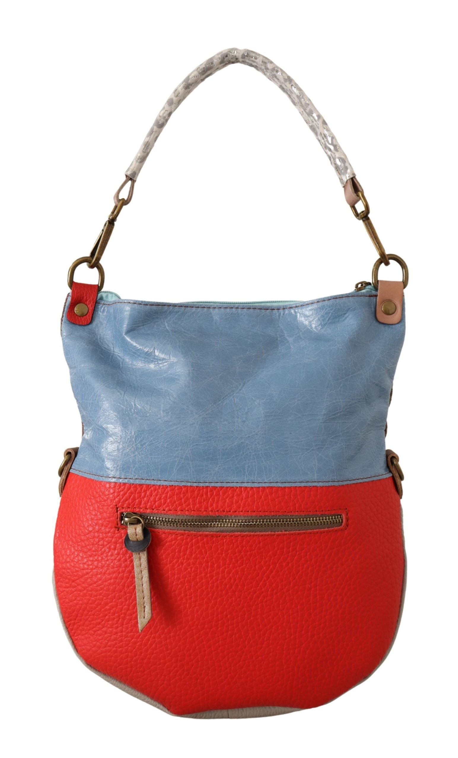 Chic Multicolor Leather Tote with Gold Accents - ventzia