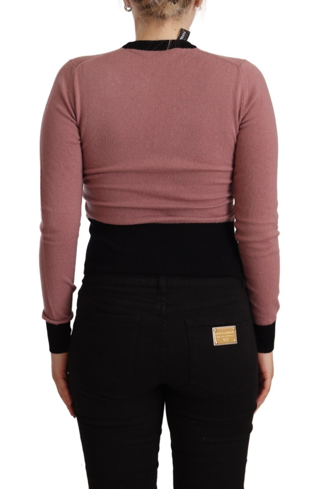 Elegant Pink Cashmere Crewneck Sweater - ventzia