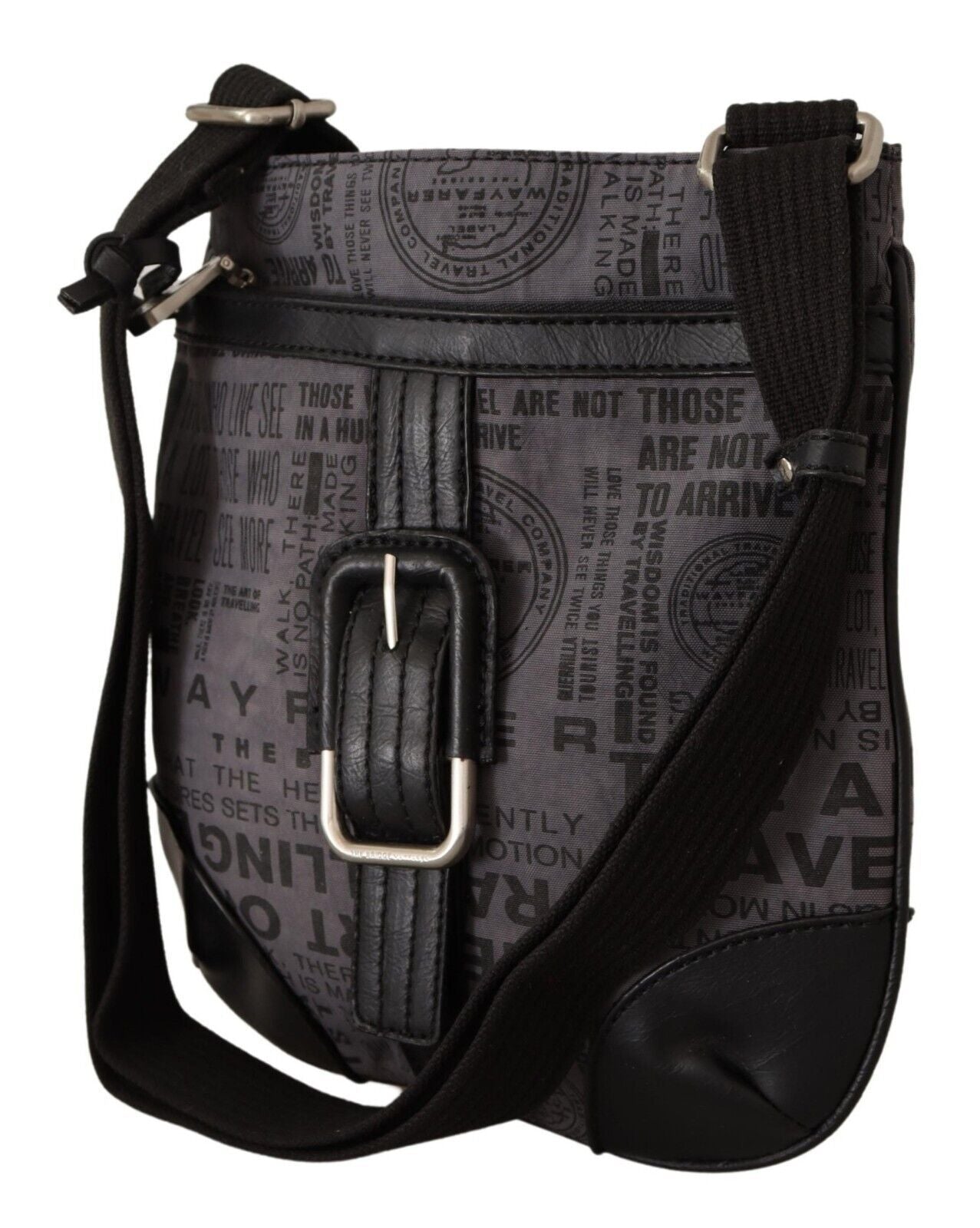 Chic Gray Fabric Crossbody Bag - ventzia