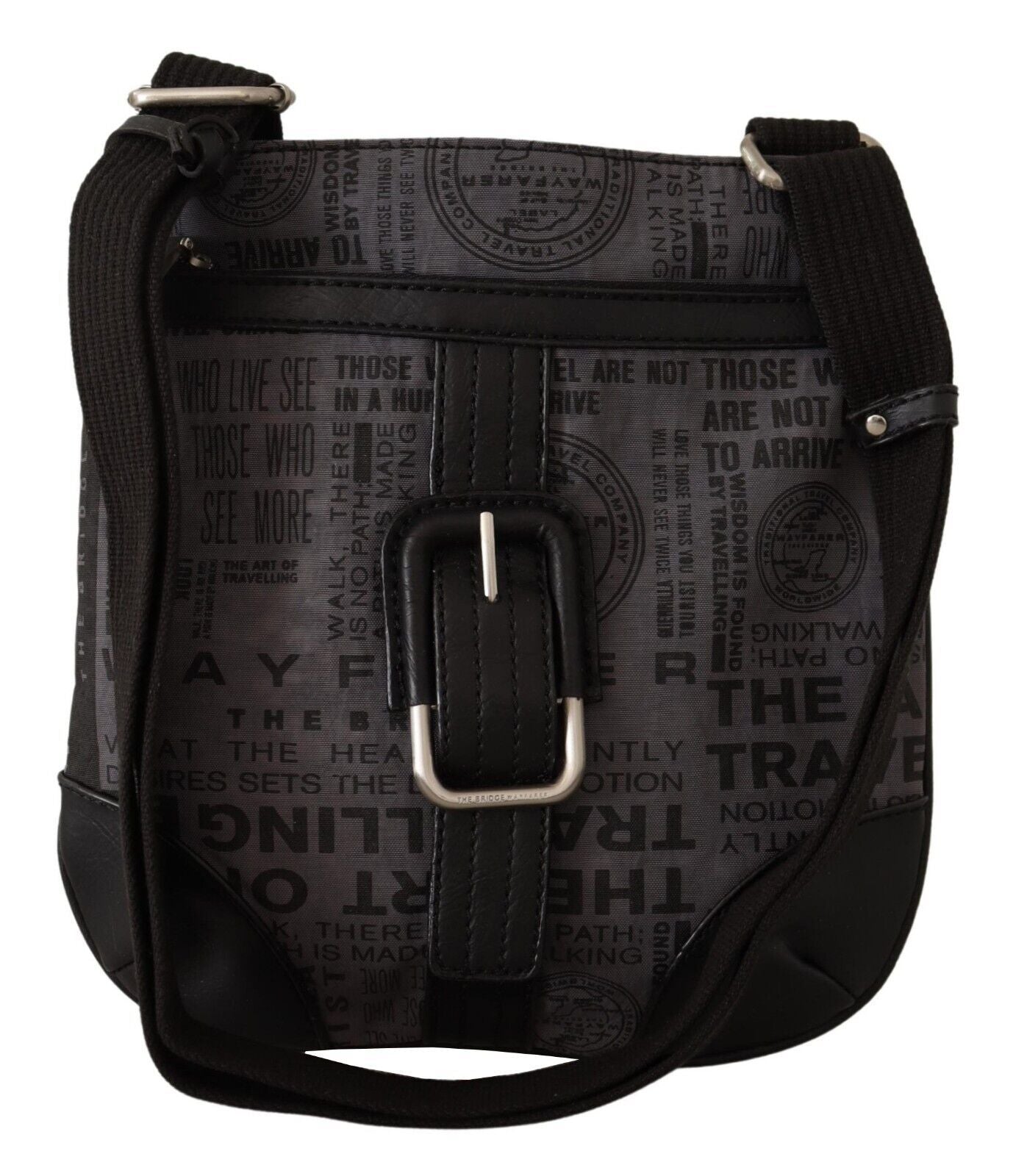 Chic Gray Fabric Crossbody Bag - ventzia