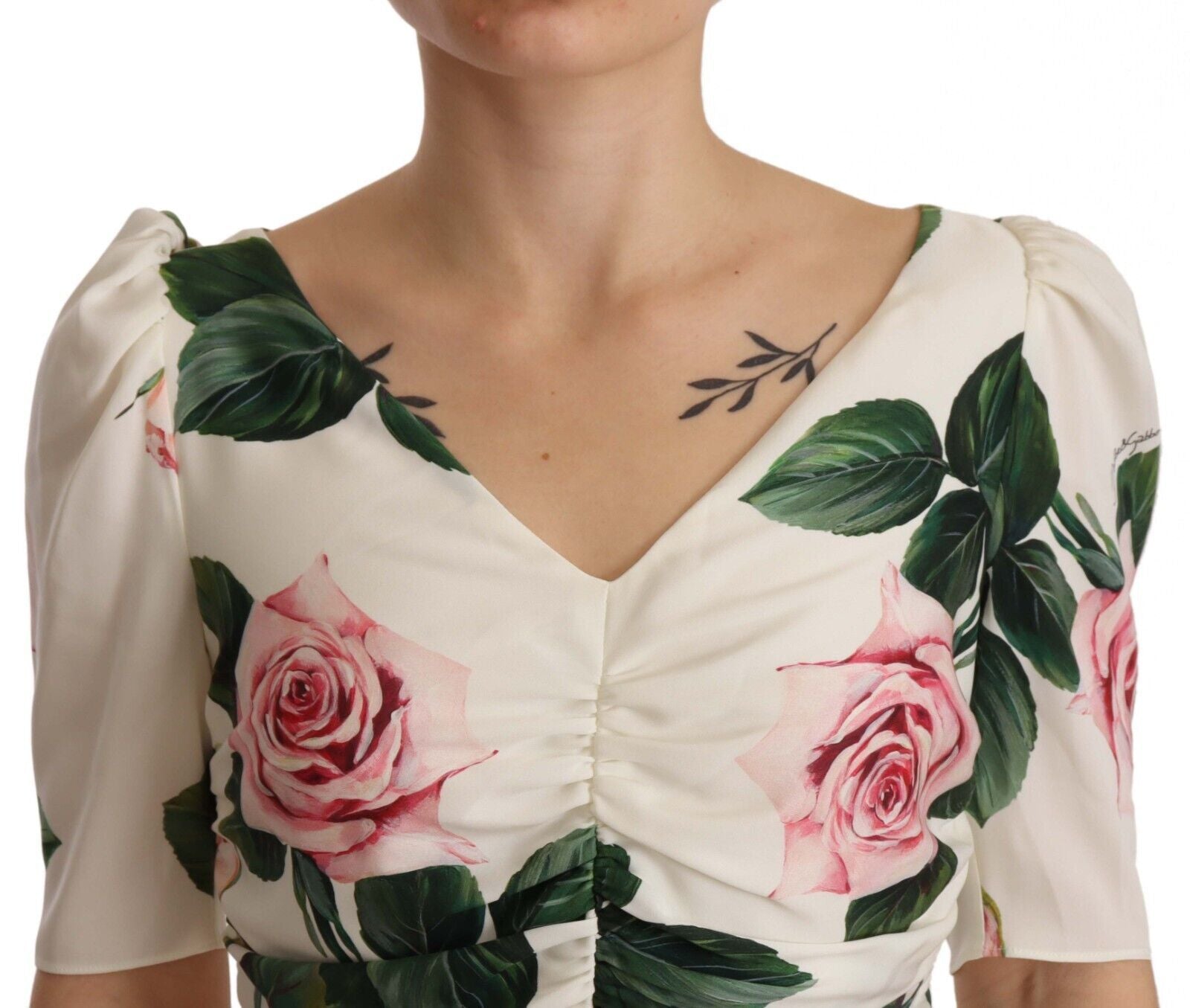 Elegant White Floral Sheath Dress - ventzia