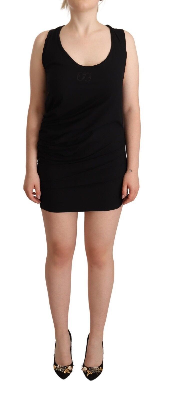 Elegant Black Sheath Stretch Dress - ventzia