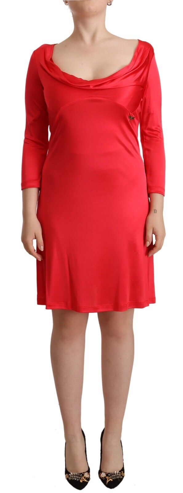 Elegant Red Knee-Length Sheath Dress - ventzia