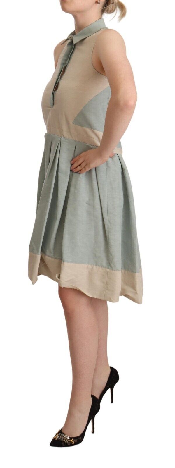 Chic Sleeveless Collared Sheath Dress - ventzia