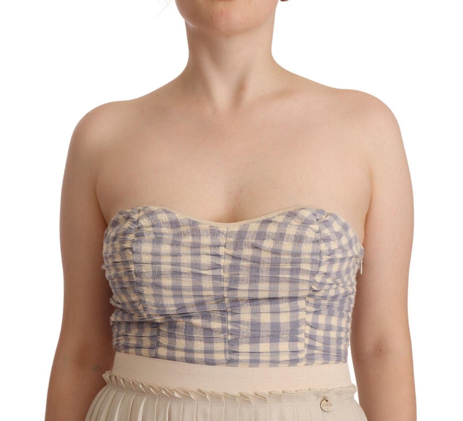 Chic Beige Strapless A-Line Dress - ventzia