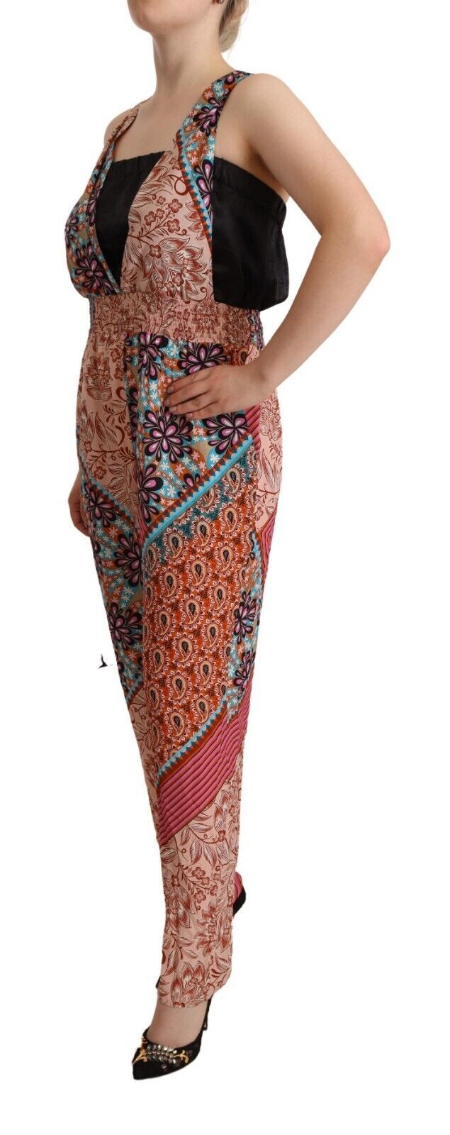 Chic Multicolor Sleeveless V-Neck Jumpsuit - ventzia