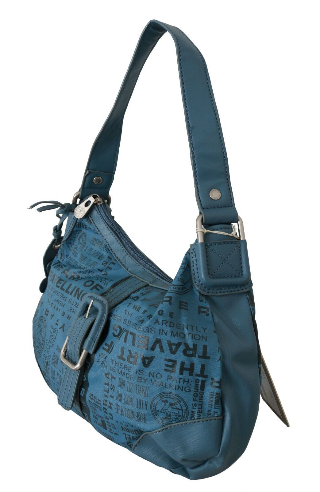 Chic Blue Fabric Shoulder Bag - Perfect for Everyday Elegance - ventzia