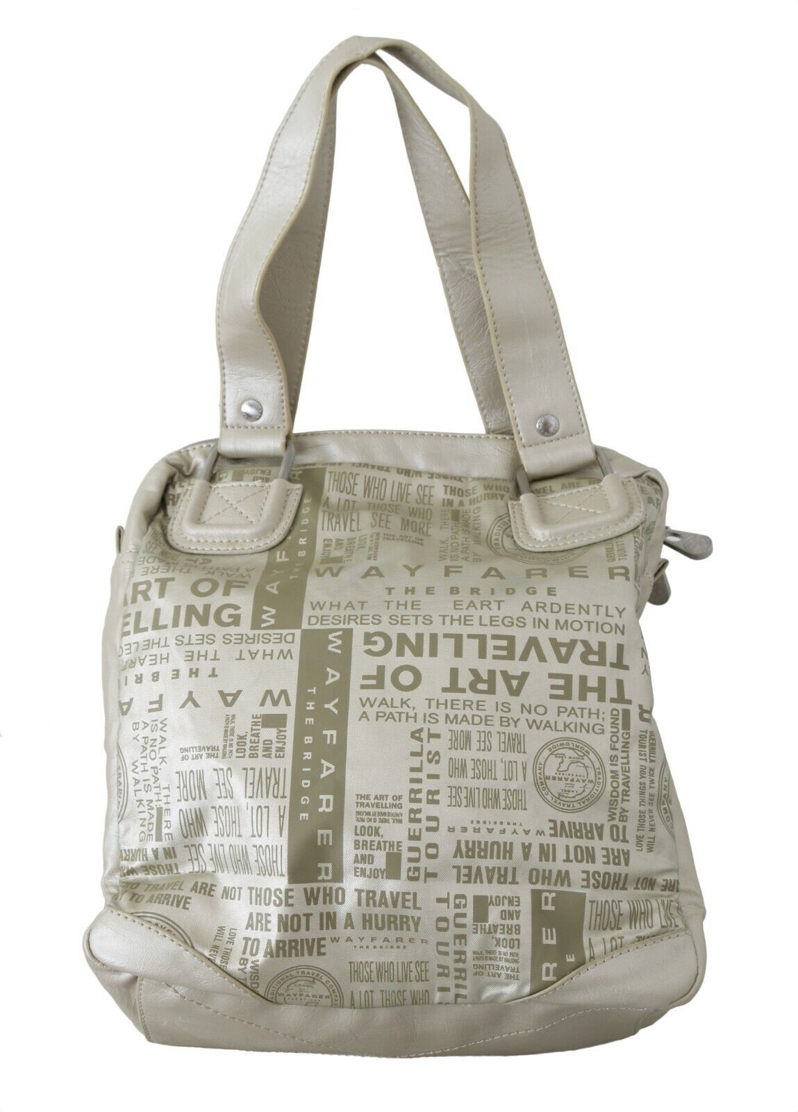 Chic White Fabric Shoulder Bag - ventzia