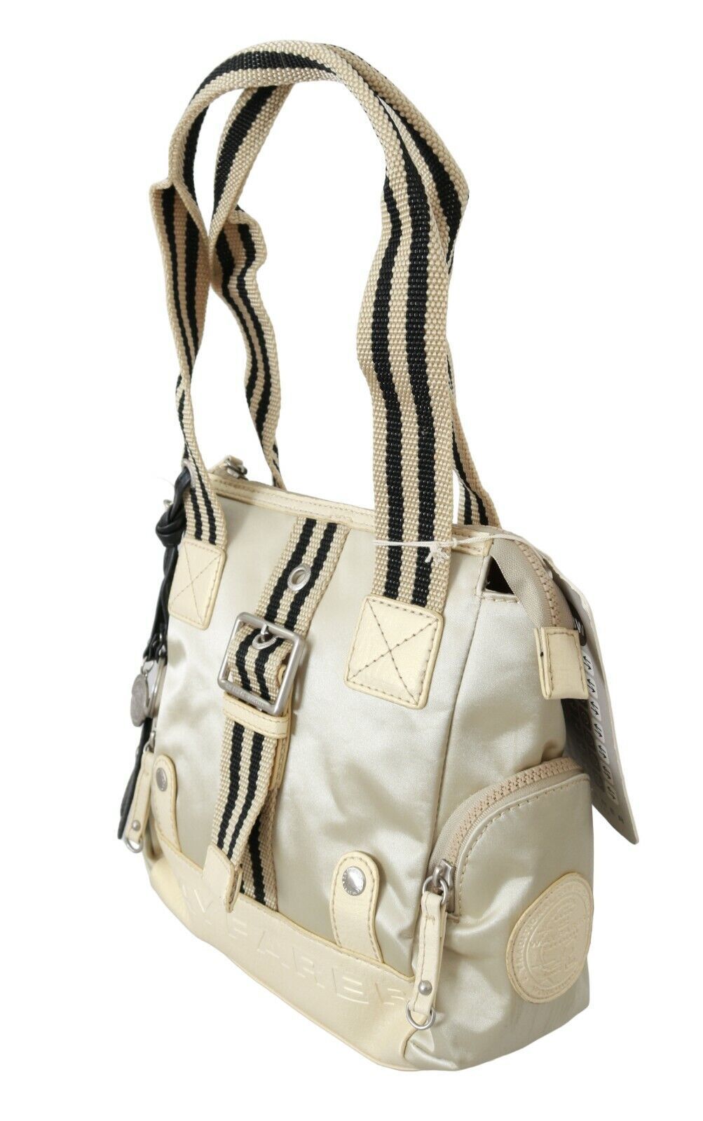 Chic Beige Fabric Handbag - ventzia
