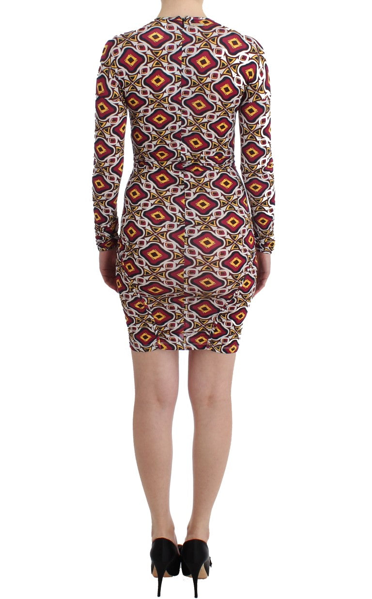 Chic Multicolor Cocktail V-Neck Dress - ventzia