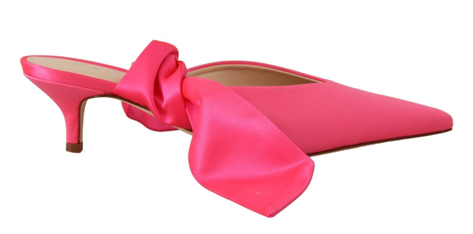 Pink Leather Lace Up Kitten Heels Pumps Shoes - ventzia