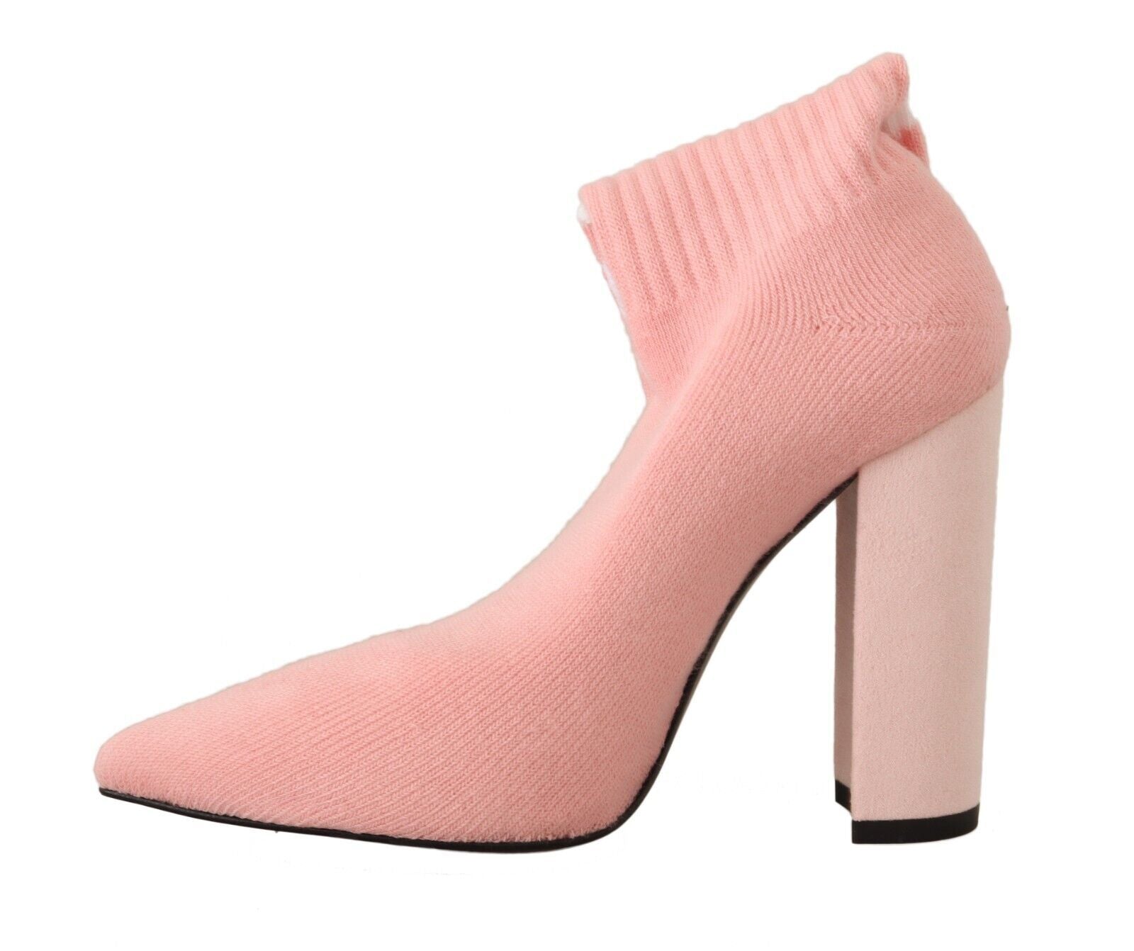 Chic Pink Suede Ankle Boots with Logo Socks - ventzia