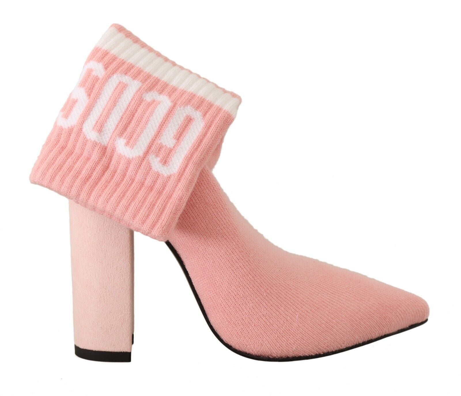 Chic Pink Suede Ankle Boots with Logo Socks - ventzia