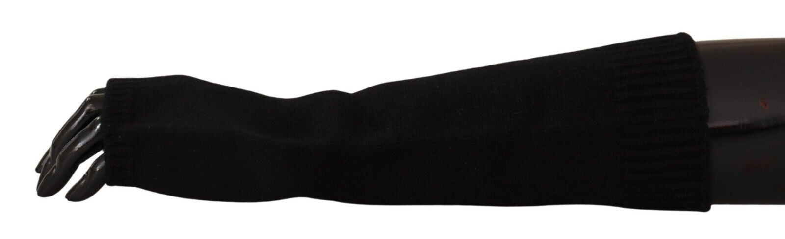 Elegant Black Cashmere Fingerless Gloves - ventzia