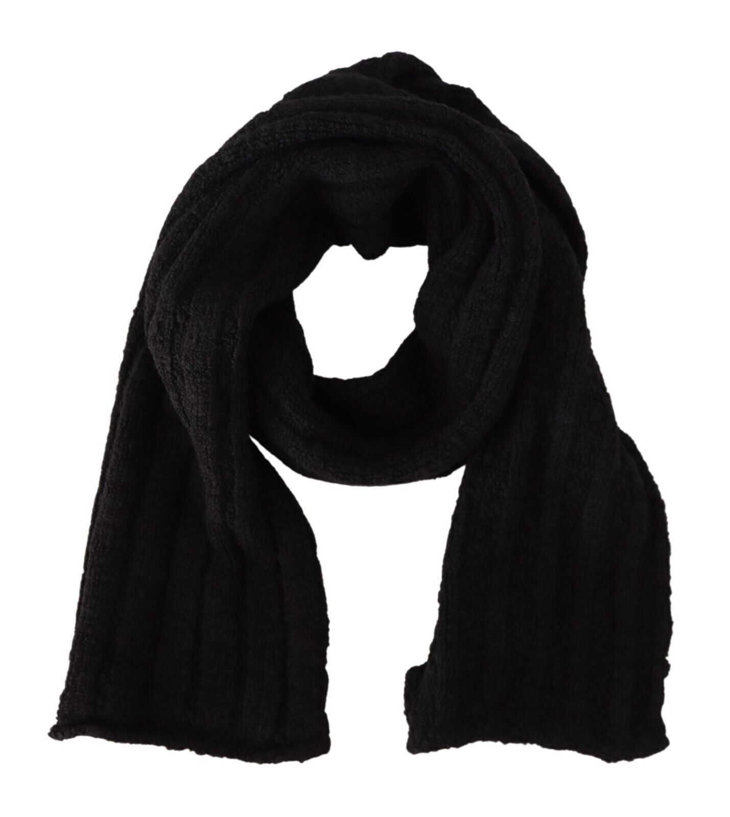 Elegance Unleashed Black Wool Scarf - ventzia