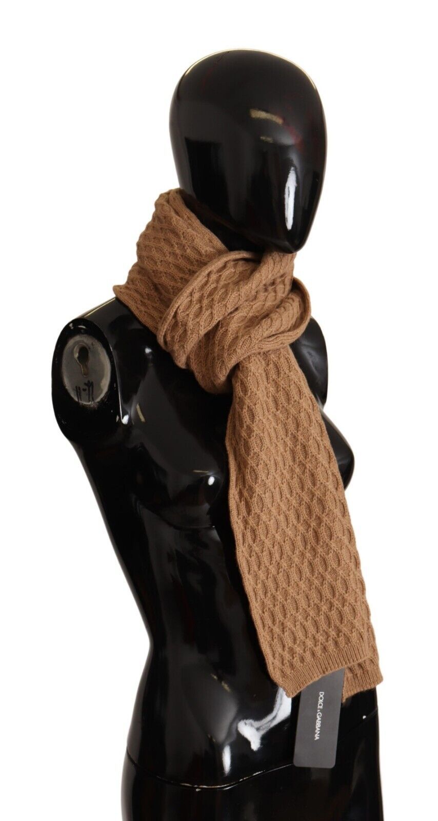 Elegant Dark Brown Knitted Scarf - ventzia