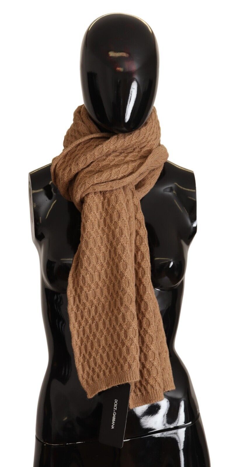 Elegant Dark Brown Knitted Scarf - ventzia