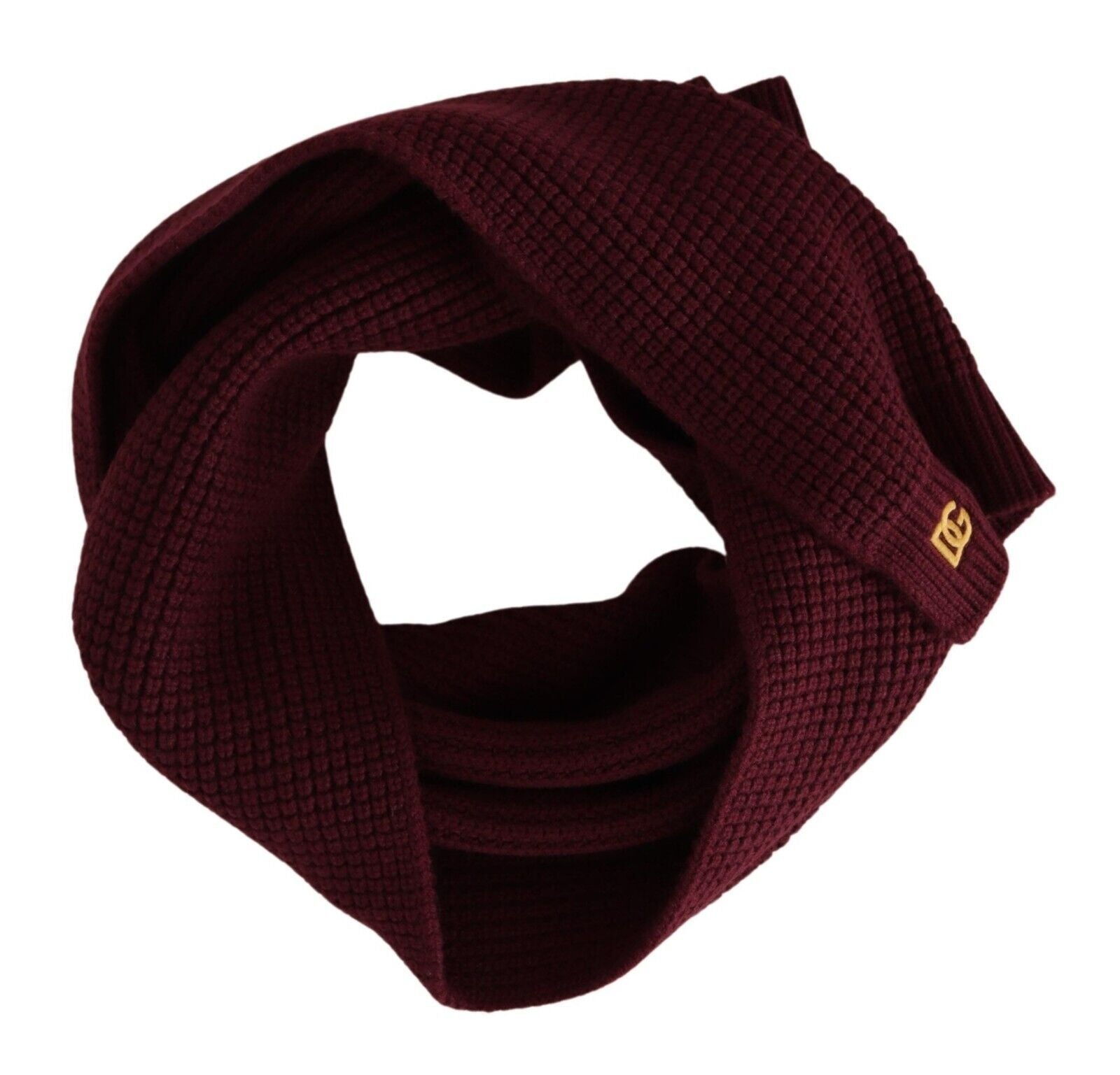 Elegant Cashmere Knit Scarf in Dark Red - ventzia