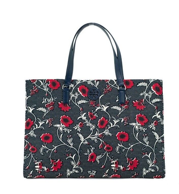 Medium Nylon Retro Batik Print Shoulder Tote Handbag - ventzia