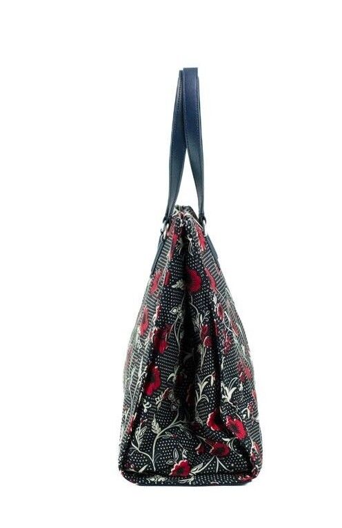 Medium Nylon Retro Batik Print Shoulder Tote Handbag - ventzia