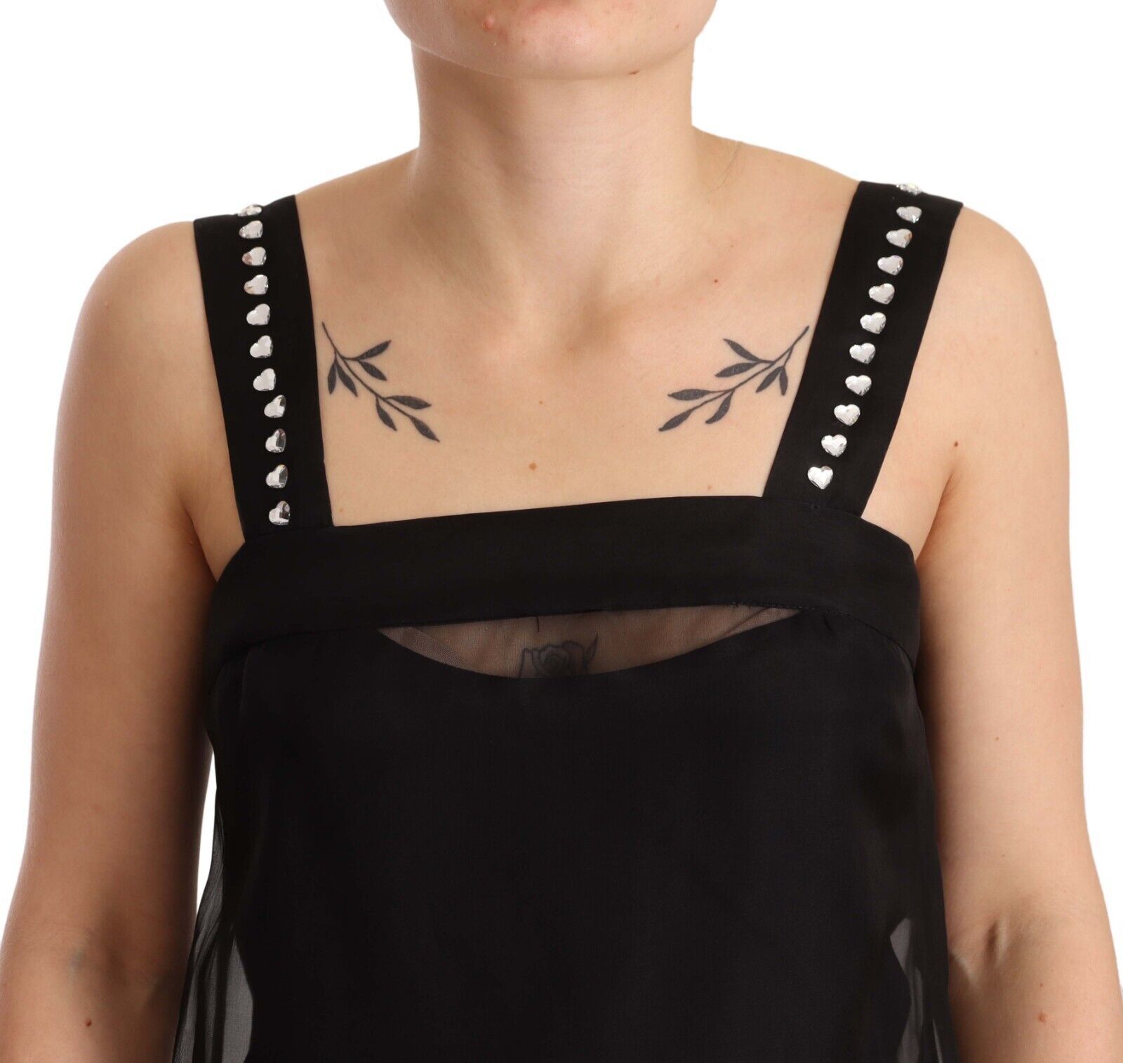 Elegant Sheath Mini Dress with Crystals - ventzia