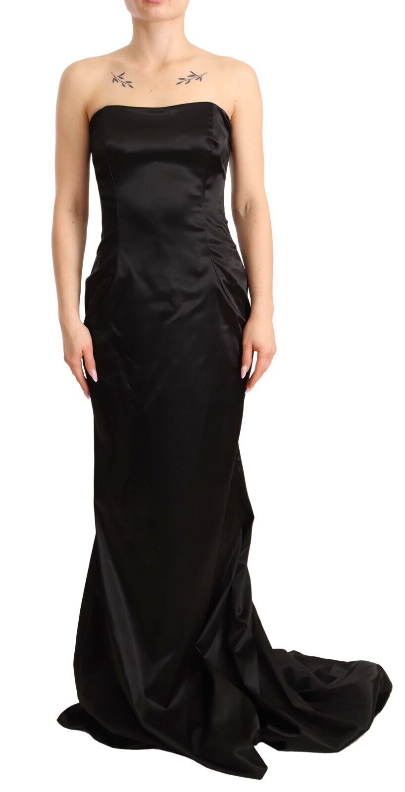 Elegant Black Strapless Mermaid Dress - ventzia