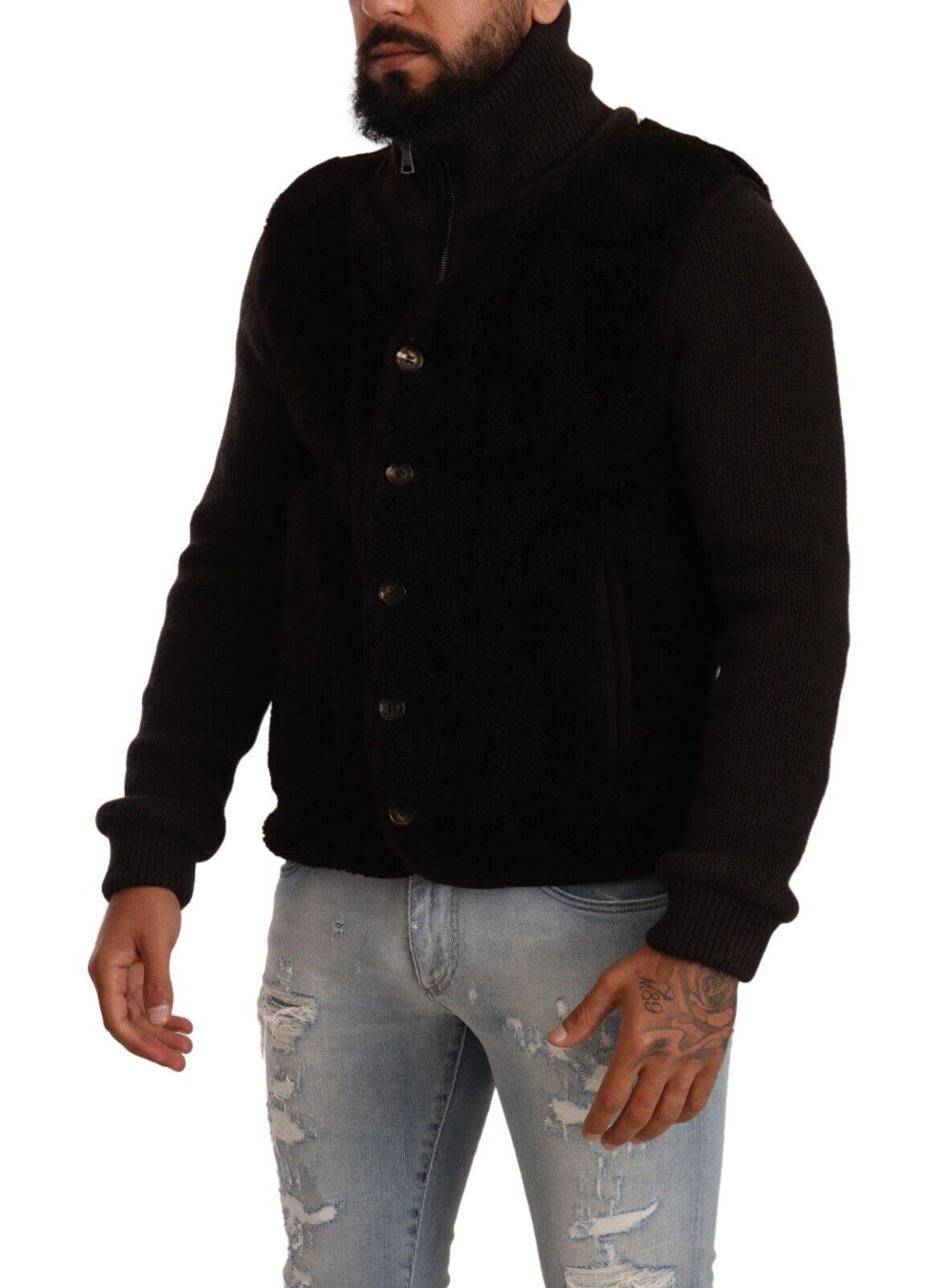 Elegant Leather Bomber Jacket - ventzia