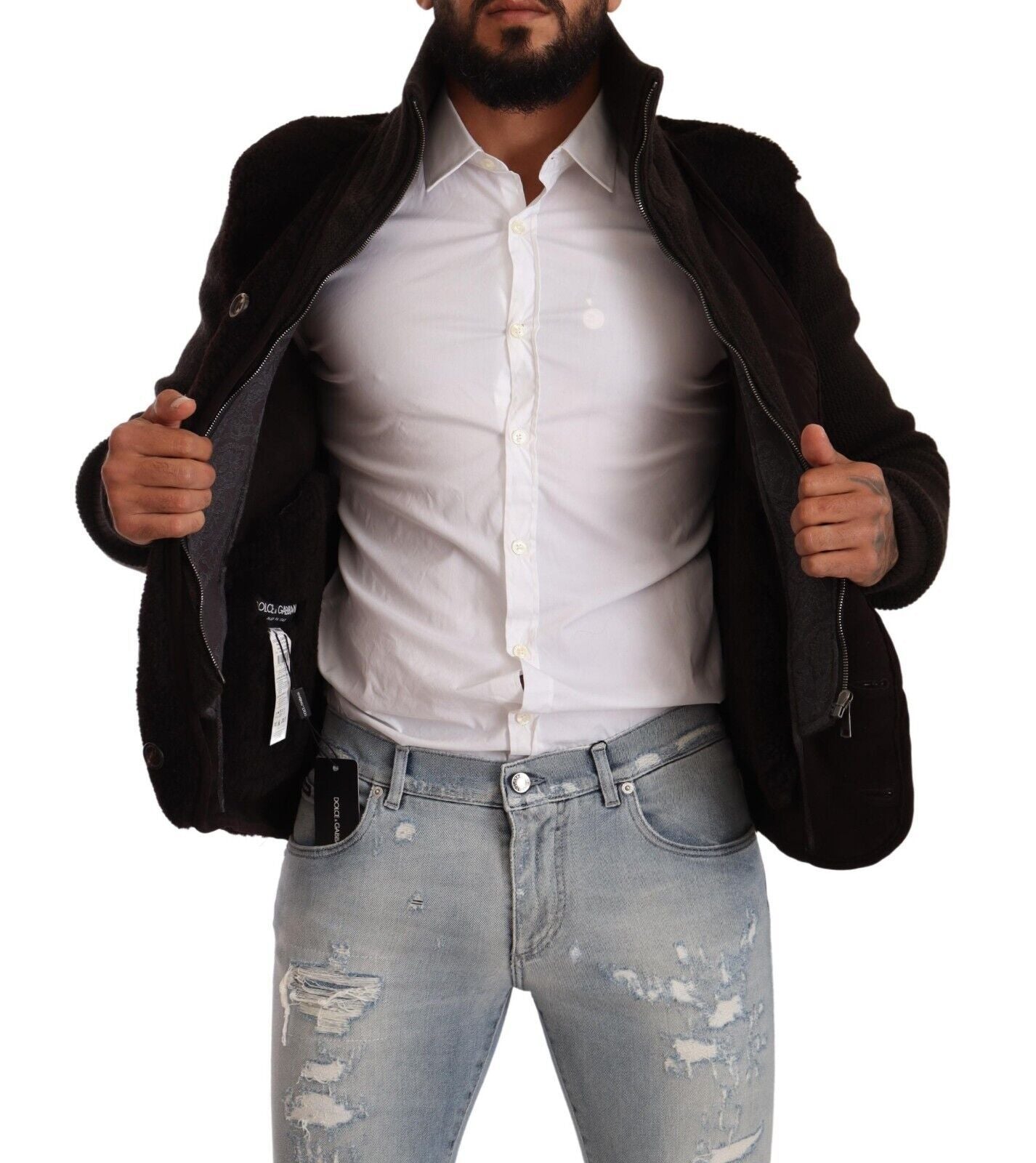 Elegant Leather Bomber Jacket - ventzia