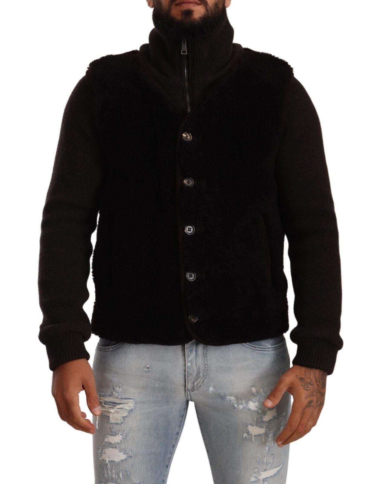 Elegant Leather Bomber Jacket - ventzia