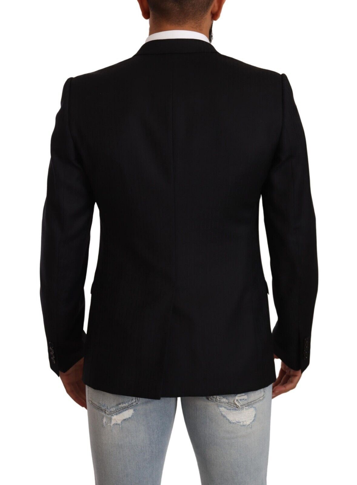 Exclusive Black Virgin Wool Blazer - ventzia
