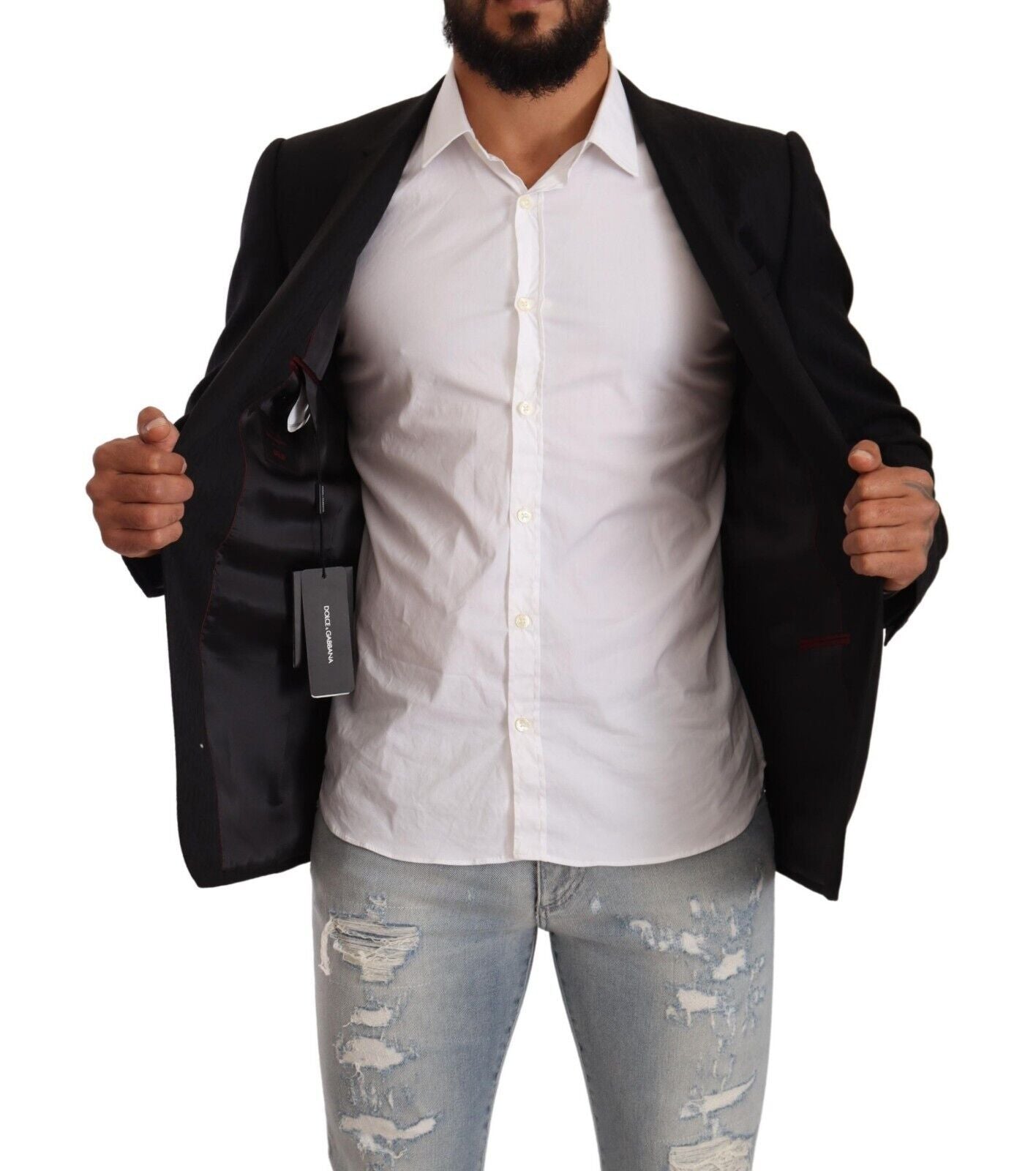 Exclusive Black Virgin Wool Blazer - ventzia