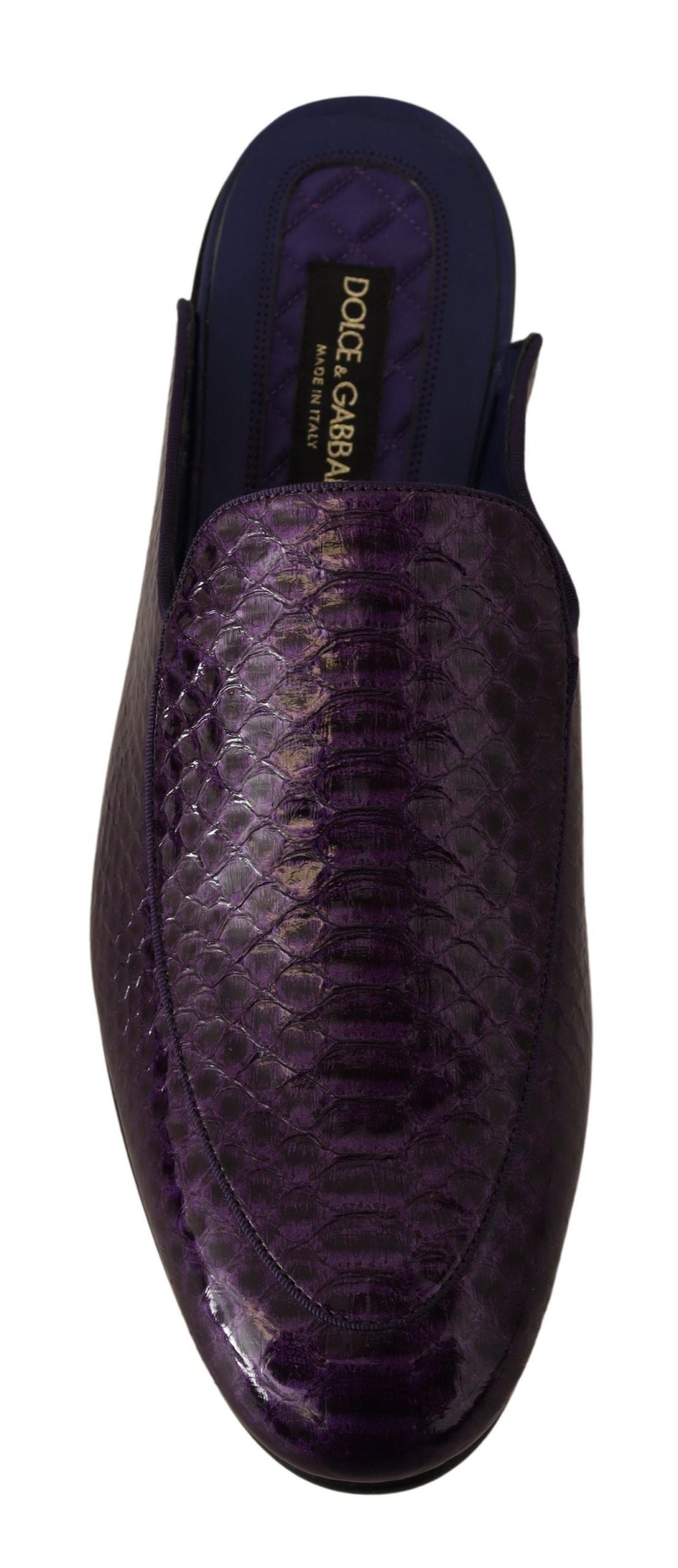 Purple Exotic Python Leather Slides - ventzia