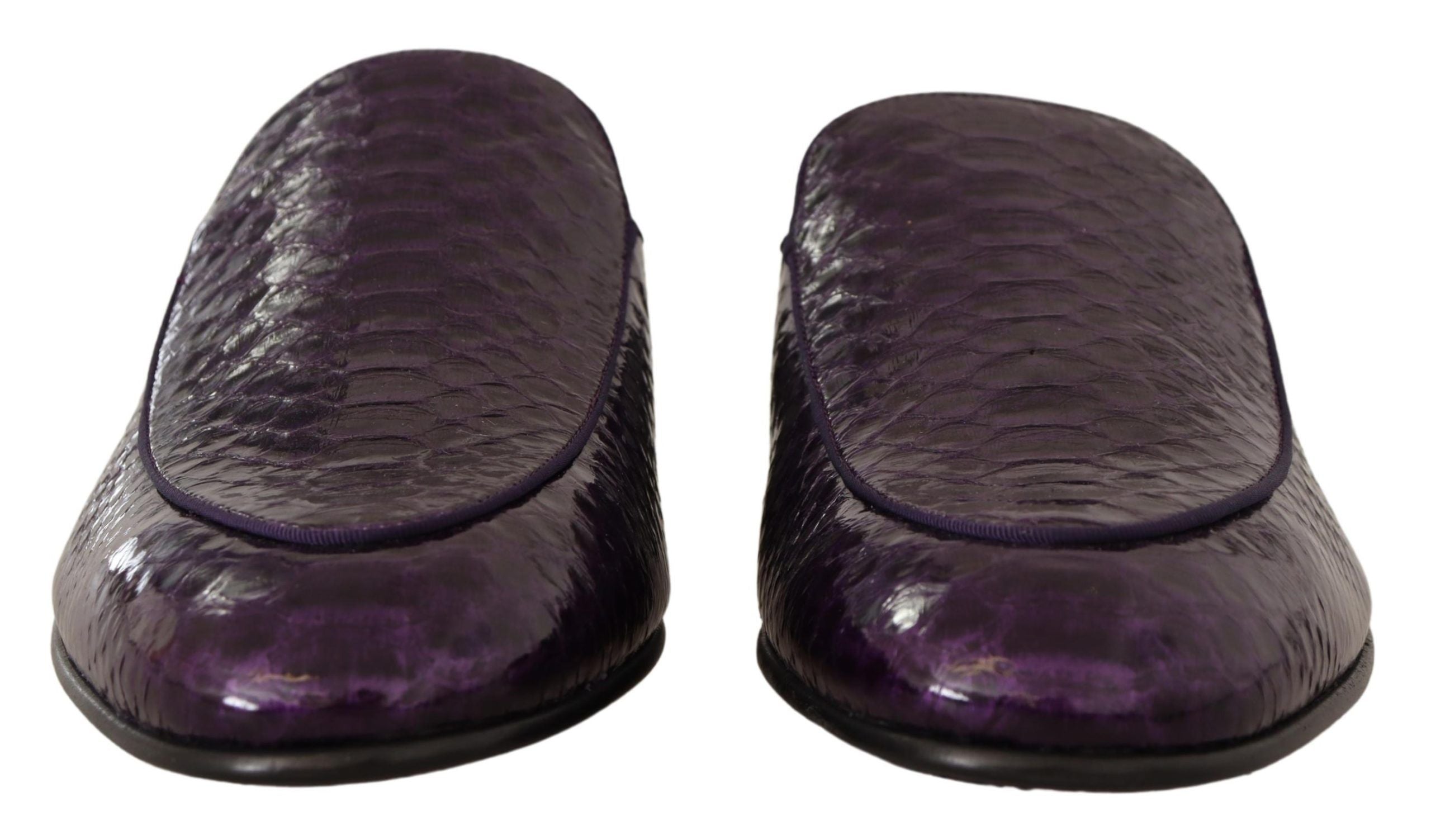 Purple Exotic Python Leather Slides - ventzia